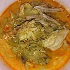 Gulai Jantung pisang dan petai china muda রেসিপির প্রধান ছবি