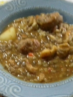 Una foto de Guiso de arroz con lentejas