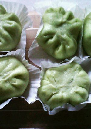 Foto resep Bakpau pandan isi kacang hijau