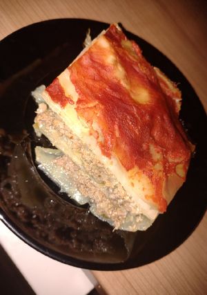 Zdjęcie przepisu Gołąbkowe lasagne, czyli zapiekanka z mięsa mielonego i kapusty*.
