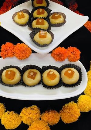 কেশর কালাকান্দ উইথ আমসত্ত্ব (Keshar Kalakand With Aamsatwa recipe in Bengali) রেসিপির প্রধান ছবি