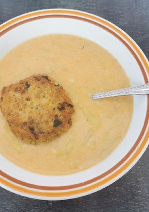 Zöldbab főzelék kölesfasírttal recept fotója