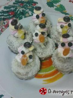 Φωτογραφία της συνταγής Cupcakes χιονάνθρωποι