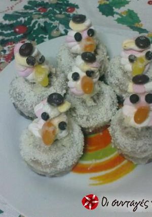 Φωτογραφία της συνταγής Cupcakes χιονάνθρωποι