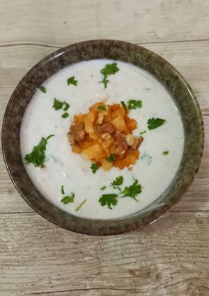 A picture of Falahari Apple Walnut Raita.