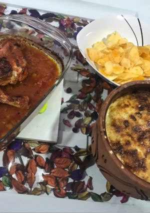 صورة لوصفة طاجن رز معمر وصينية فراخ في الفرن