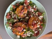 A picture of peach and cheese salad