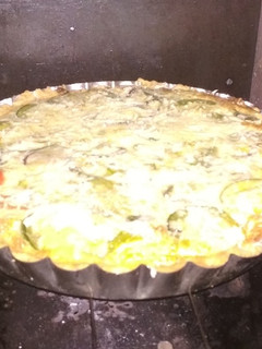Una foto de Tarta de zapallitos y crema de queso