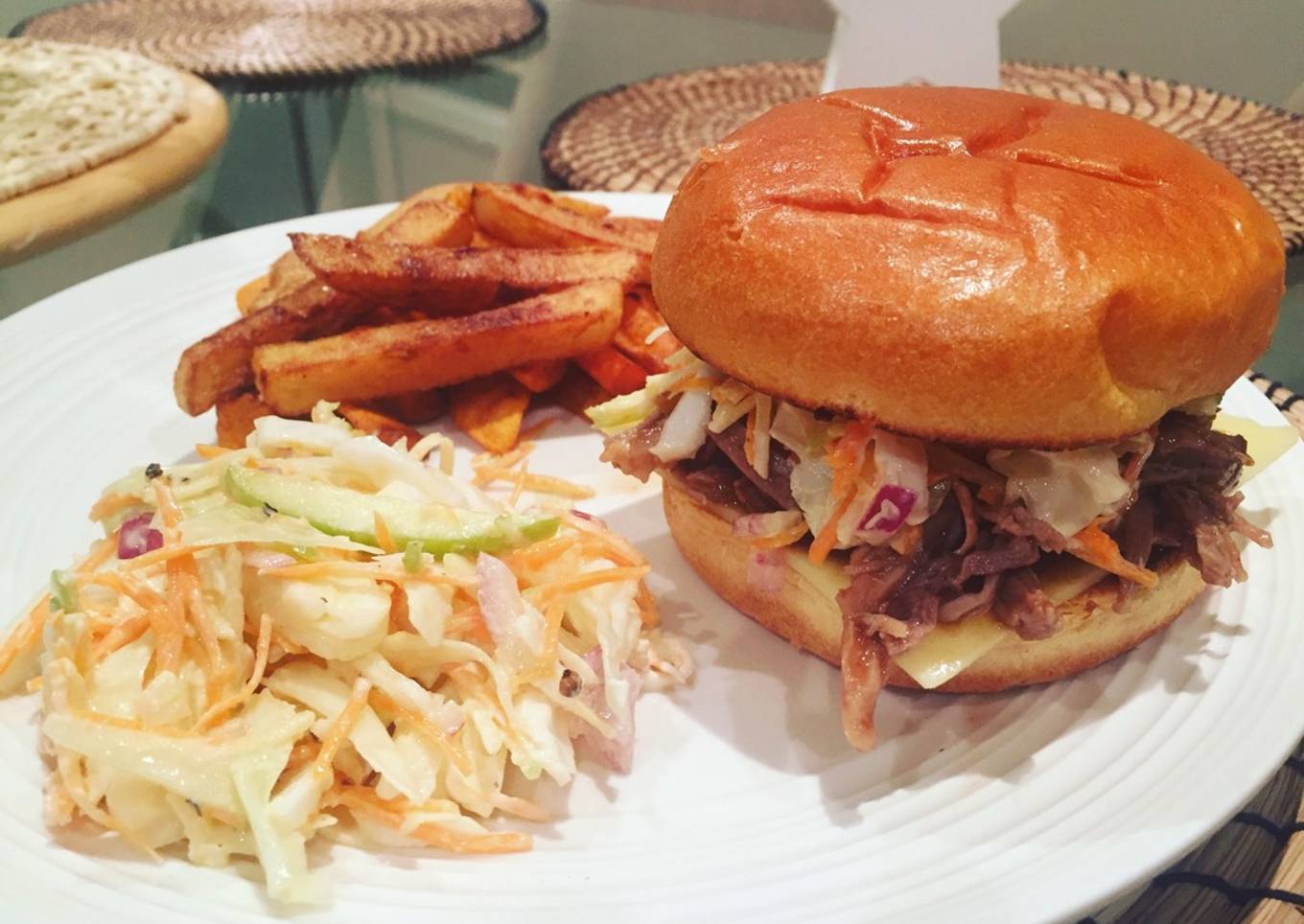 Fried pork burger