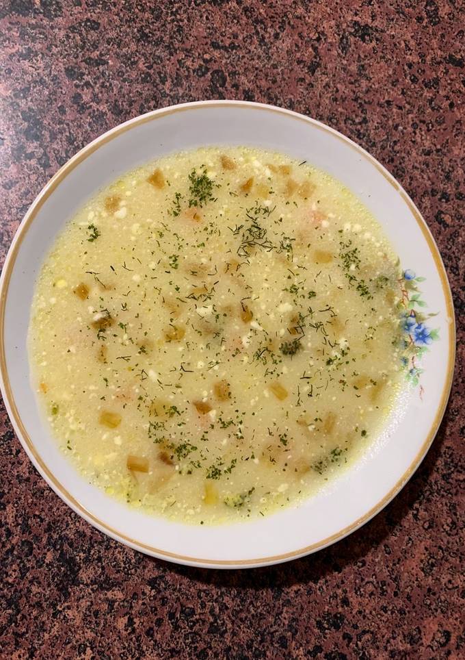 Рисовий суп 🥣 з плавленим сиром