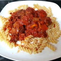 My Peppered Sausage & Chorizo Pasta 🙄 A picture of My Peppered Sausage & Chorizo Pasta 🙄.
