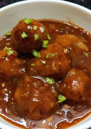 A picture of Veg Manchurian.