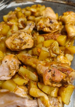 Une photo de Papillote de poulet façon paysanne