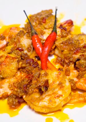 A picture of Chili Garlic Prawns (Mild Spicy Gambas).