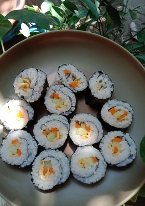 Foto resep Kimbap isi timun, telur, wortel