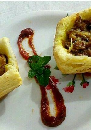 A picture of Mix veg open puff pastry.