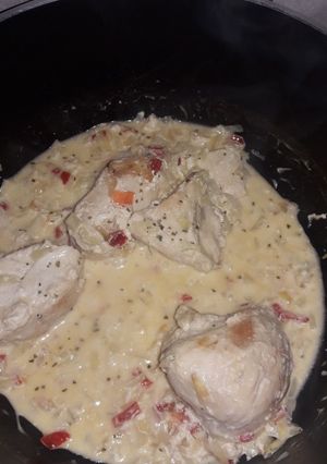 Una foto de Salsa blanca con fideos