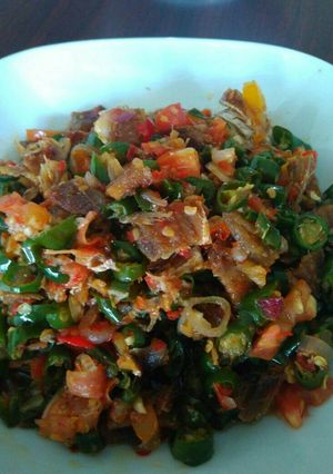 Foto resep Tumis Ikan asin cabe hijau