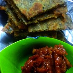 A picture of Palak paratha.