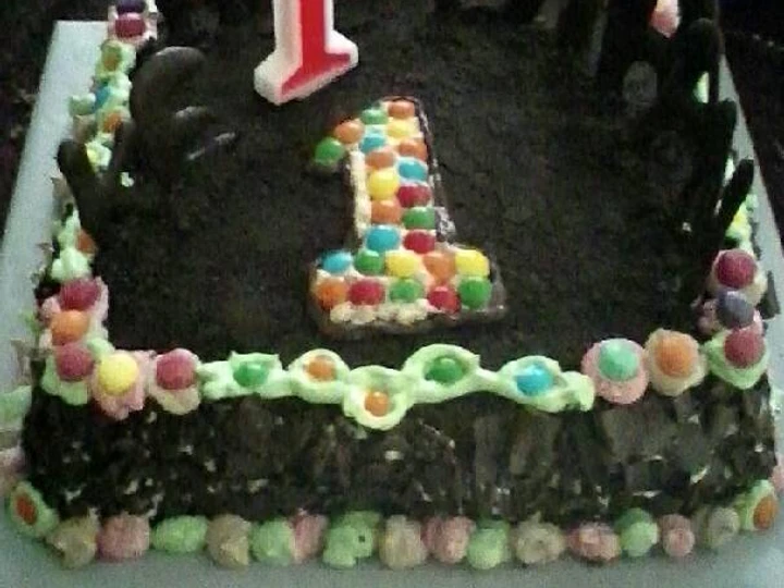 Langkah Gampang Membuat Resep  Cake coklat ultah tanah warna warni yang Bisa Manjain Lidah, Sempurna