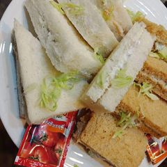 A picture of Chicken spread sandwiches.