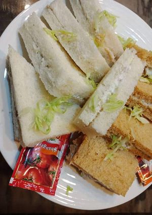 A picture of Chicken spread sandwiches.