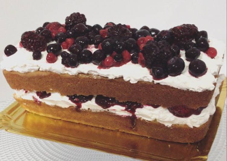 Tarta de frutos rojos (sin lactosa)