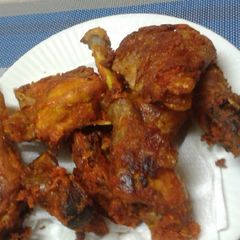 A picture of Deep fried coated kienyeji chicken.