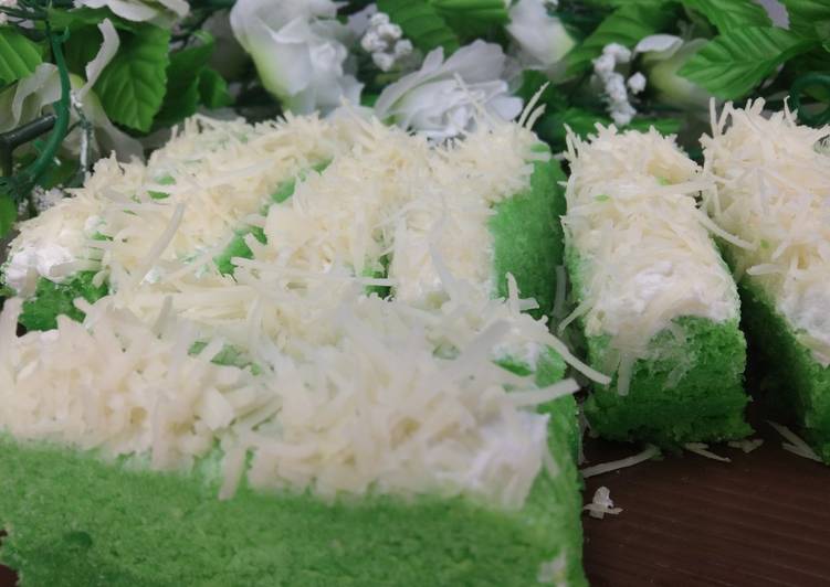 Resep: Brownies kukus pandan keju yang Renyah