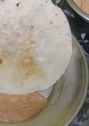அரிசி சப்பாத்தி வித் கல்லை சட்னி(rice chapati with peanut chutney recipe in tamil) செய்முறை முக்கிய புகைப்படம்