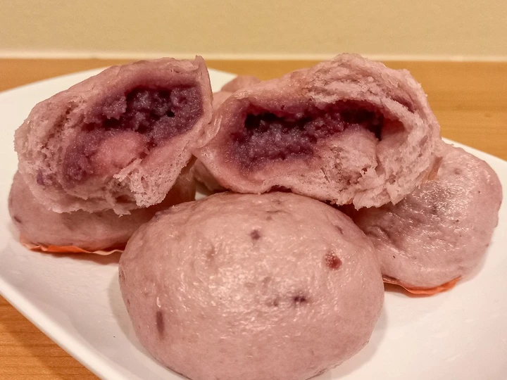 Cara Mudah Menyiapkan Resep Bakpao ubi ungu isi custard yang  Bikin Ketagihan Anti Ribet, Bikin Ngiler