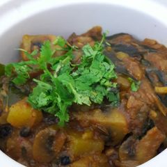 Mushroom with potato sabzi A picture of Mushroom with potato sabzi.