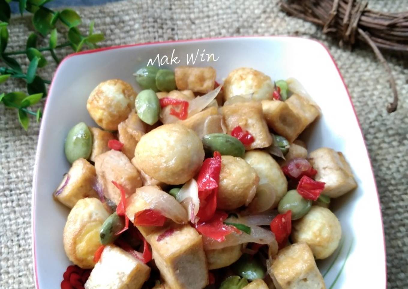Oseng tahu telur puyuh