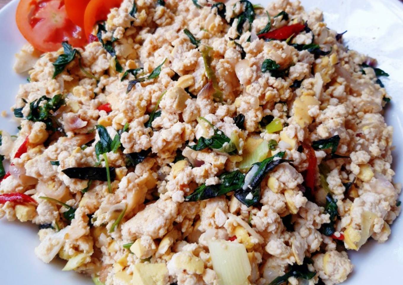 Tumis tahu kerupuk