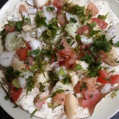 A picture of Papad Salad.