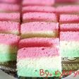 Bolu pelangi kukus tanpa santan