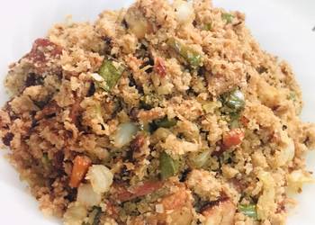 Without Fail Serving Recipe Yang Chow Fried Cauli Rice  Chinese Style Fried Rice using Cauliflower Very Delicious