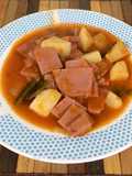 Mortadela con papas y poblano