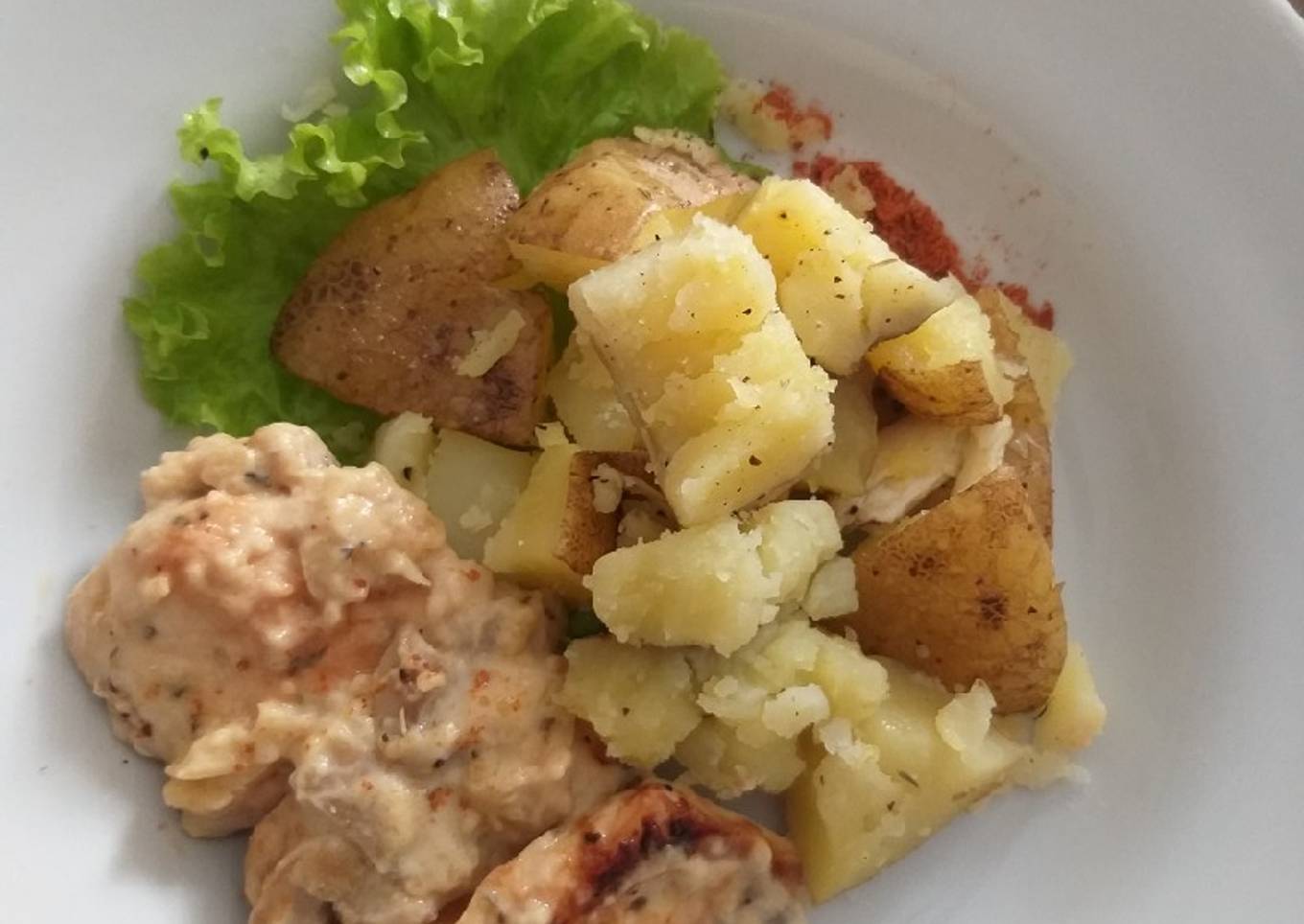 Bagaimana Menyiapkan Pan seared chicken with creamy mushroom sauce yang
Enak