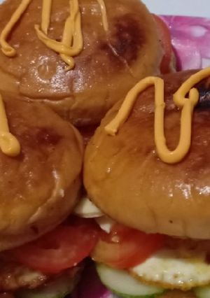 Foto resep Egg burger cheese rumahan