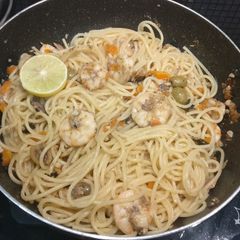 Sardine and Prawns Spaghetti A picture of Sardine and Prawns Spaghetti.