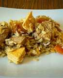 Wok de pavo (o como aprovechar el arroz blanco sobrante)