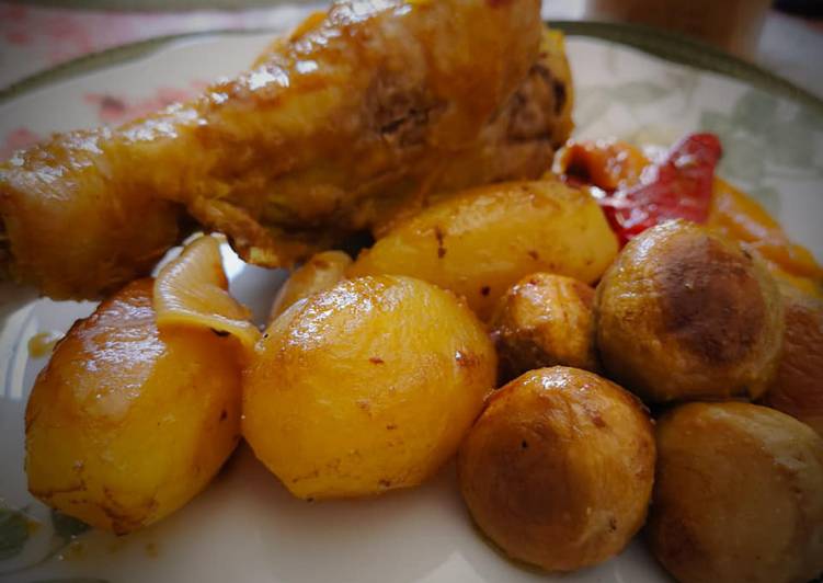 🍗Jamoncitos de pavo al horno con vino y mostaza🍗