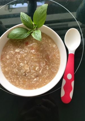 Hình của món Cháo cua đồng đậu hủ non cho bé.