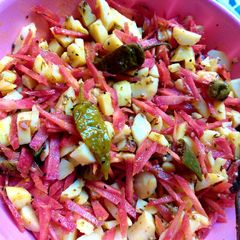 A picture of Aloo gajar ka achar.