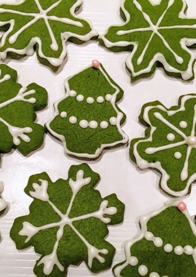Una foto de Galletas de té Matcha para Navidad