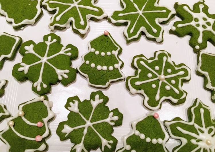 Galletas de té Matcha para Navidad