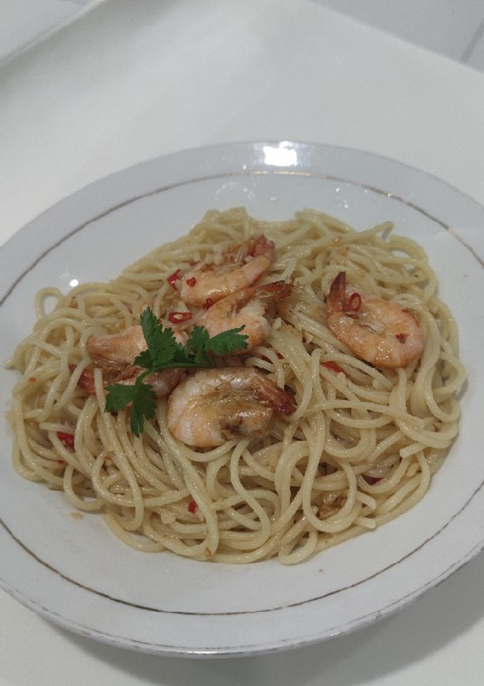 Foto resep Aglio Olio with 🍤 shrimps