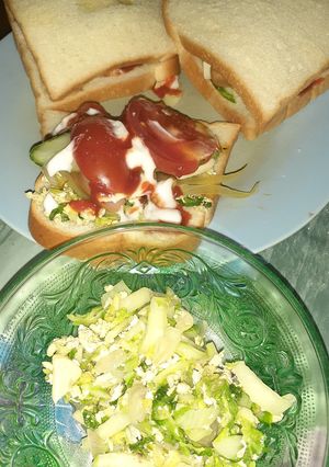 Foto resep Sandwich Sawi tumis telur