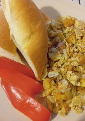 Tojásos -hagymás krumpli recept fotója